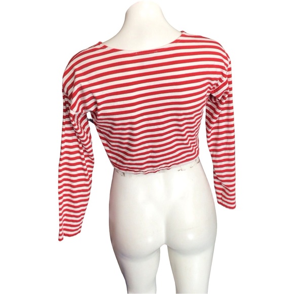 Forever 21 Red and White Striped Crop Top Y2K size small - Picture 3 of 3